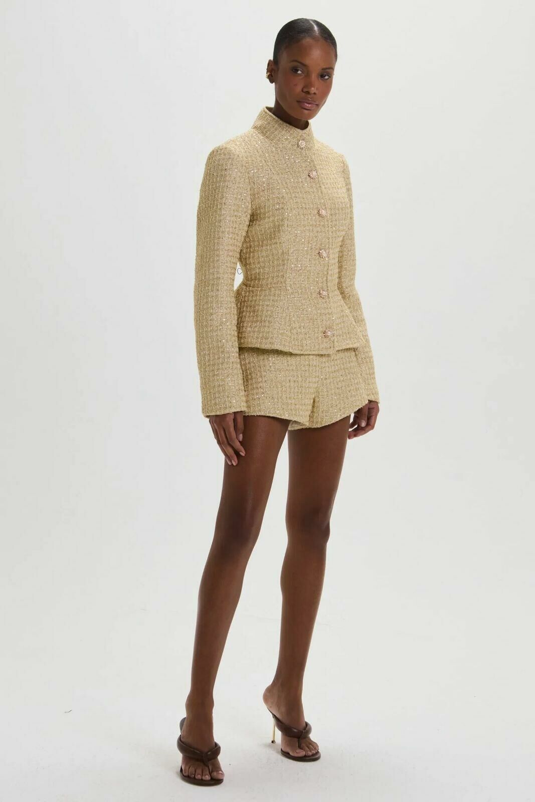 Imagem de Casaco Poly Golden Tweed Le Blog